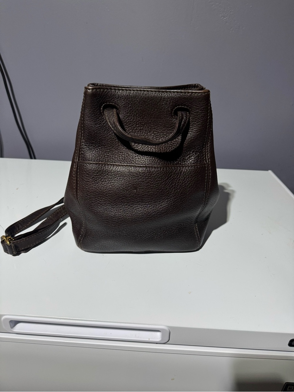 Coach Vintage Sonoma Drawstring Mahogany Pebbled Leather Bucket Bag 1998 #4923